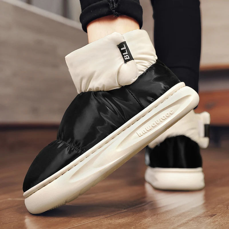 Outdoor Plüsch Warme Herren Schneestiefel Winter Paar Baumwollschuhe Daunen Rutschfeste Wasserdichte Mode Kinder Schuhe Slip-On Weiche Sneakers