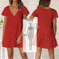 Women Summer Fashion Beach Tops Swimsuit Cover Up Summer Long Sleeve White Pocket Button Front Open Shirt Dress N648 - Sun Studio