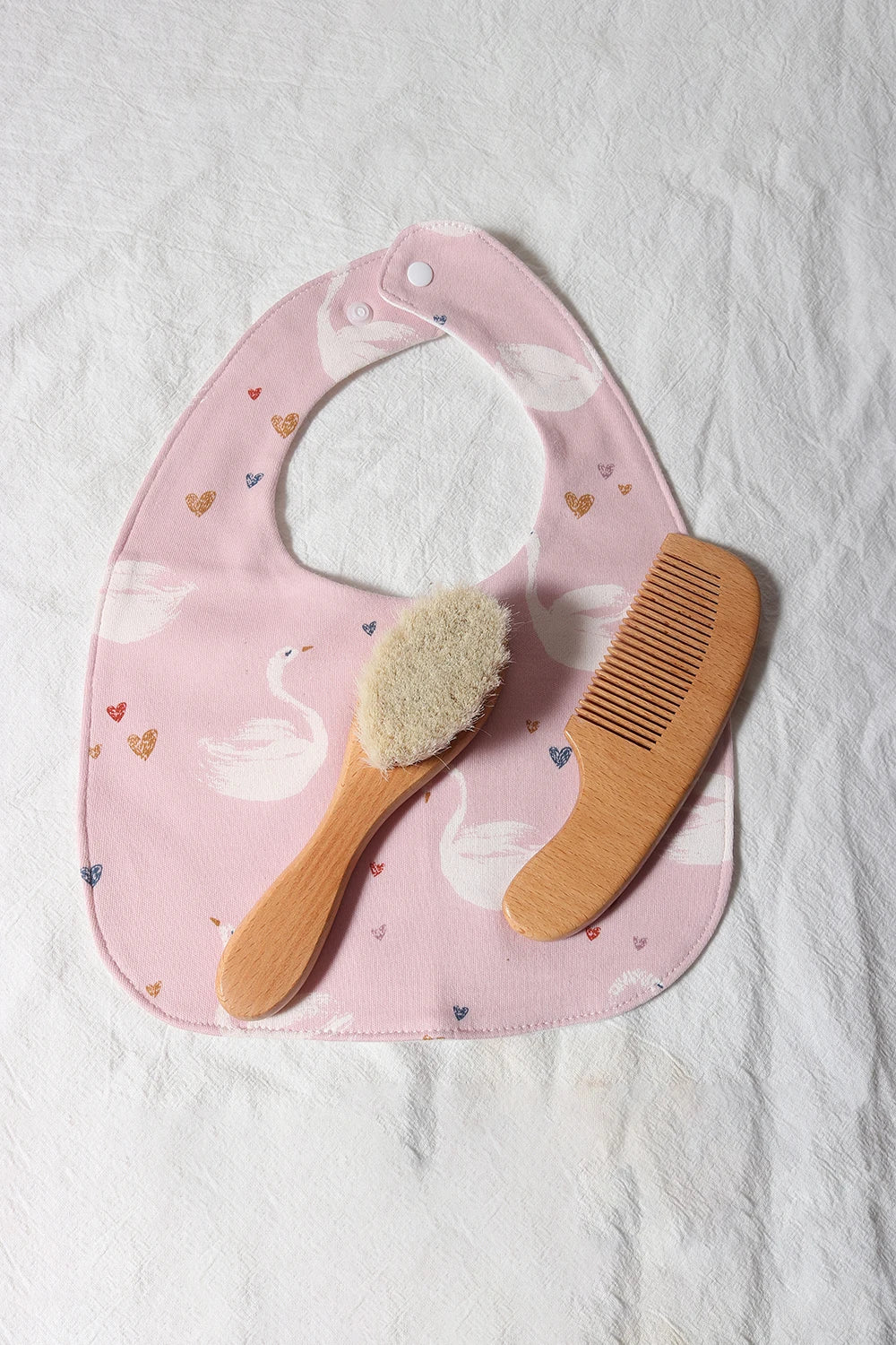 baby comb brush set newborn gift set Natural Wool beech Wooden Comb baby bib pacifier clip  Kids  Baby Hair Brush - Sun Studio
