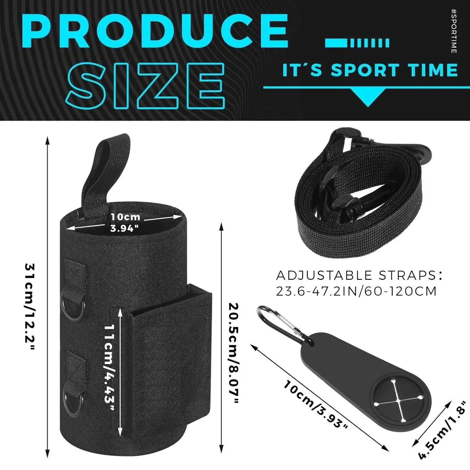Large Capacity Magnetic Gym Bag Portable Magnetic Carrier Bag With Phone Pocket Gym Water Bottle Pouch Gym Organizer Accessories - Sun Studio