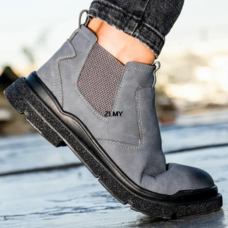 Waterproof Men Welder Shoes Steel Toe Work Shoes Man Anti-spark Anti-smash Safety Shoes Male Slip On Chelsea Work Safety Boots - Sun Studio