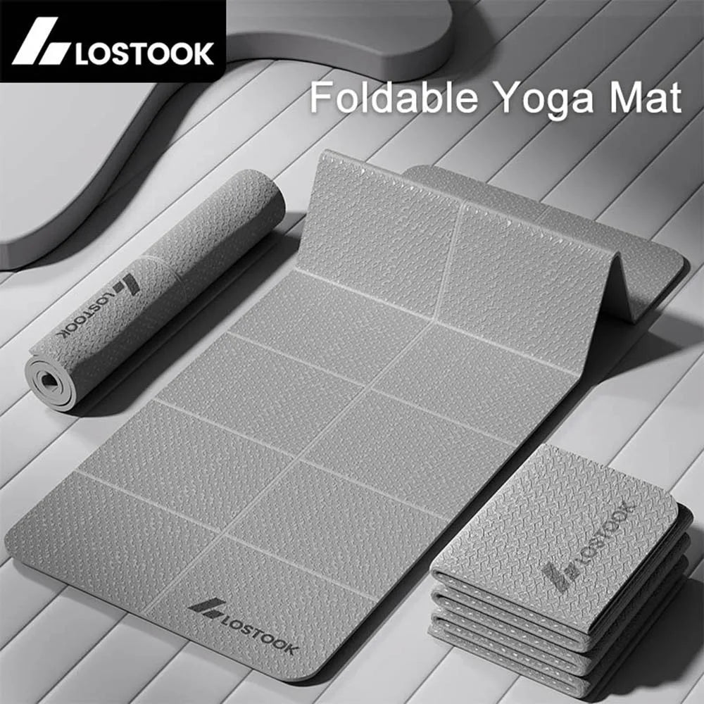 Foldable Yoga Mat 4mm Thick TPE Easy to Store for Travel Exercise Mat for Yoga Pilates Home Workouts and Floor Exercises - Sun Studio