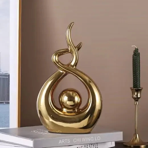 Modern Ceramic Feng Shui Ornaments Attract Wealth And Prosperity Home Living Room TV Cabinet Wine Cabinet Furnishing Decorations - Sun Studio