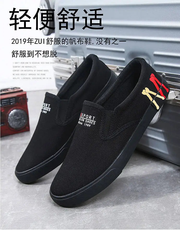 2023 New Canvas Shoes Men Summer Classic Loafers Men Casual Shoes Breathable Lazy Walking Flat Men Shoes Sneakers Plus Size 47 - Sun Studio