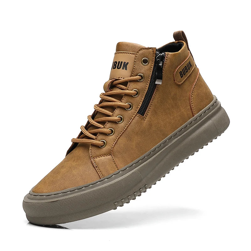 Men's Shoes, New Fashion Casual Shoes, Trendy Lace-Up Lightweight Mid-Top Trendy Shoes, Soft Sole, Soft Surface, Business Shoes, Men's Driving Shoes - Sun Studio