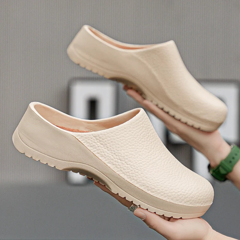 Men Slippers Couples Garden Clog Women Water Proof Chef Shoe Comfortable Sandal Slippers For Pet Workers Outdoor Fishing Shoes - Sun Studio