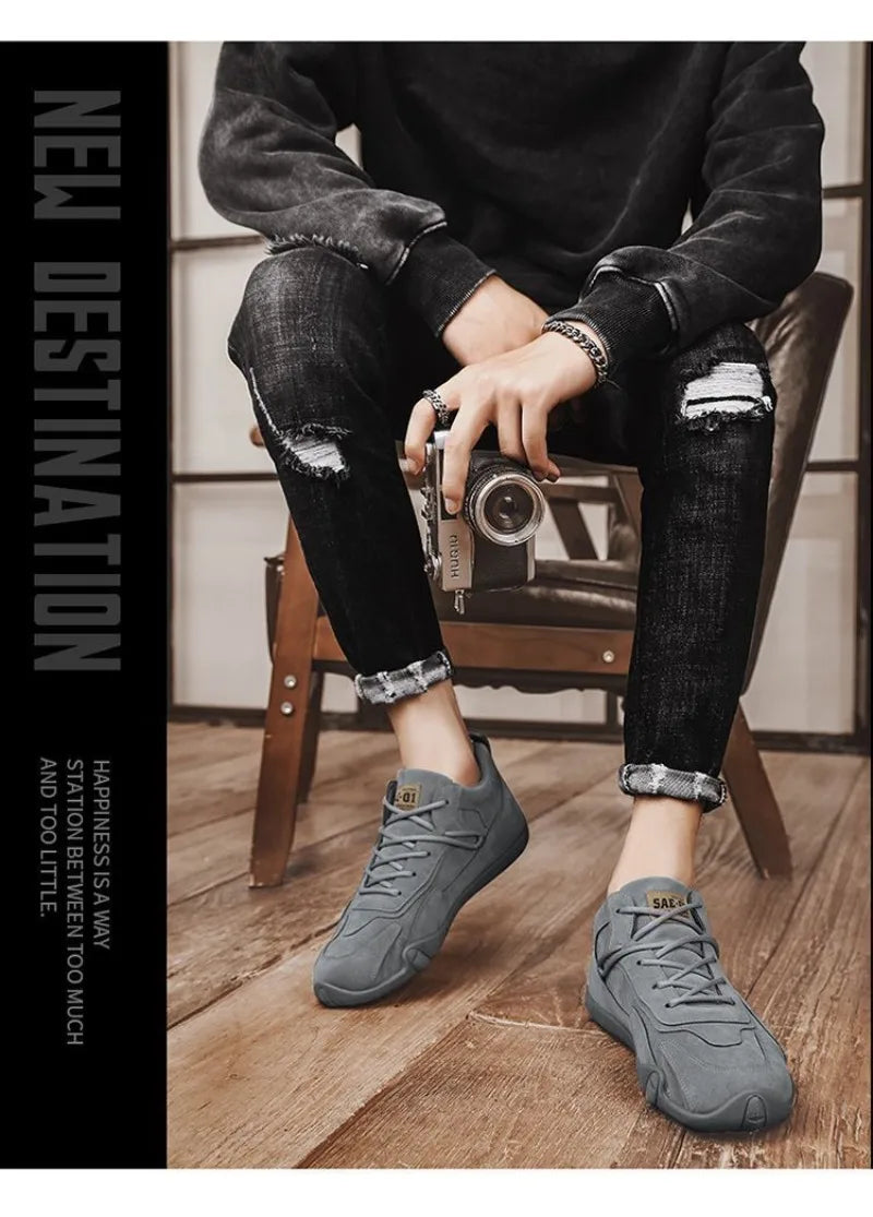 Outdoor Fashion Men's Shoes Loafers Comfort Walking Vulcanzed Sneakers Men Original Men's Ankle Boot Non Slip Work Shoes for Men - Sun Studio