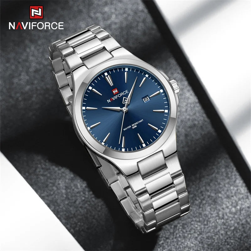 NAVIFORCE Original Fashion Watches for Men Stainless Steel Simple Elegant Clock Male Waterproof Wrist watch Relogio Masculino - Sun Studio