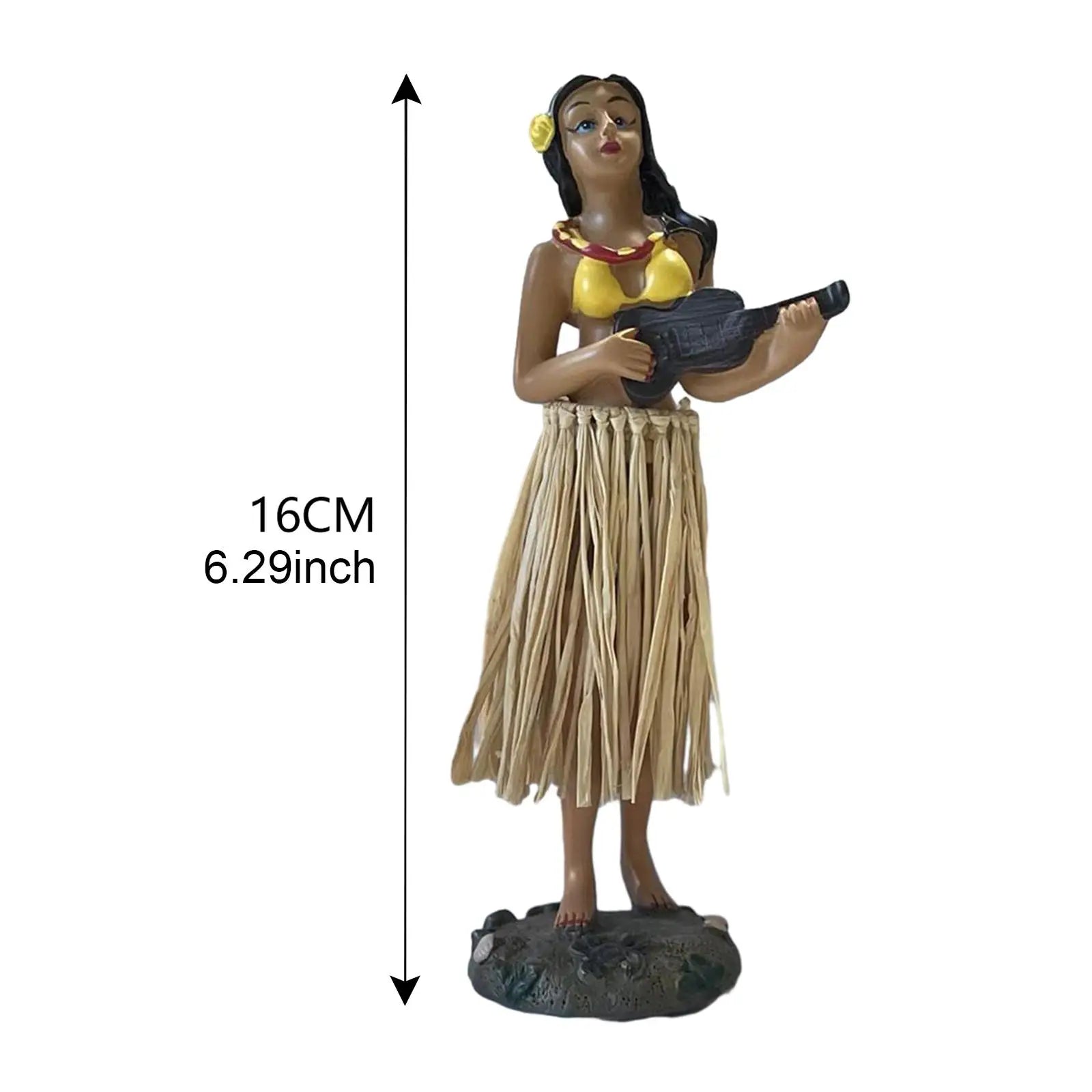 Hawaiian Hula Girl Dashboard Doll with Ukulele for Car Dashboard Collection Figurines Gifts Home Decor Mini Size Doll Dashboard - Sun Studio