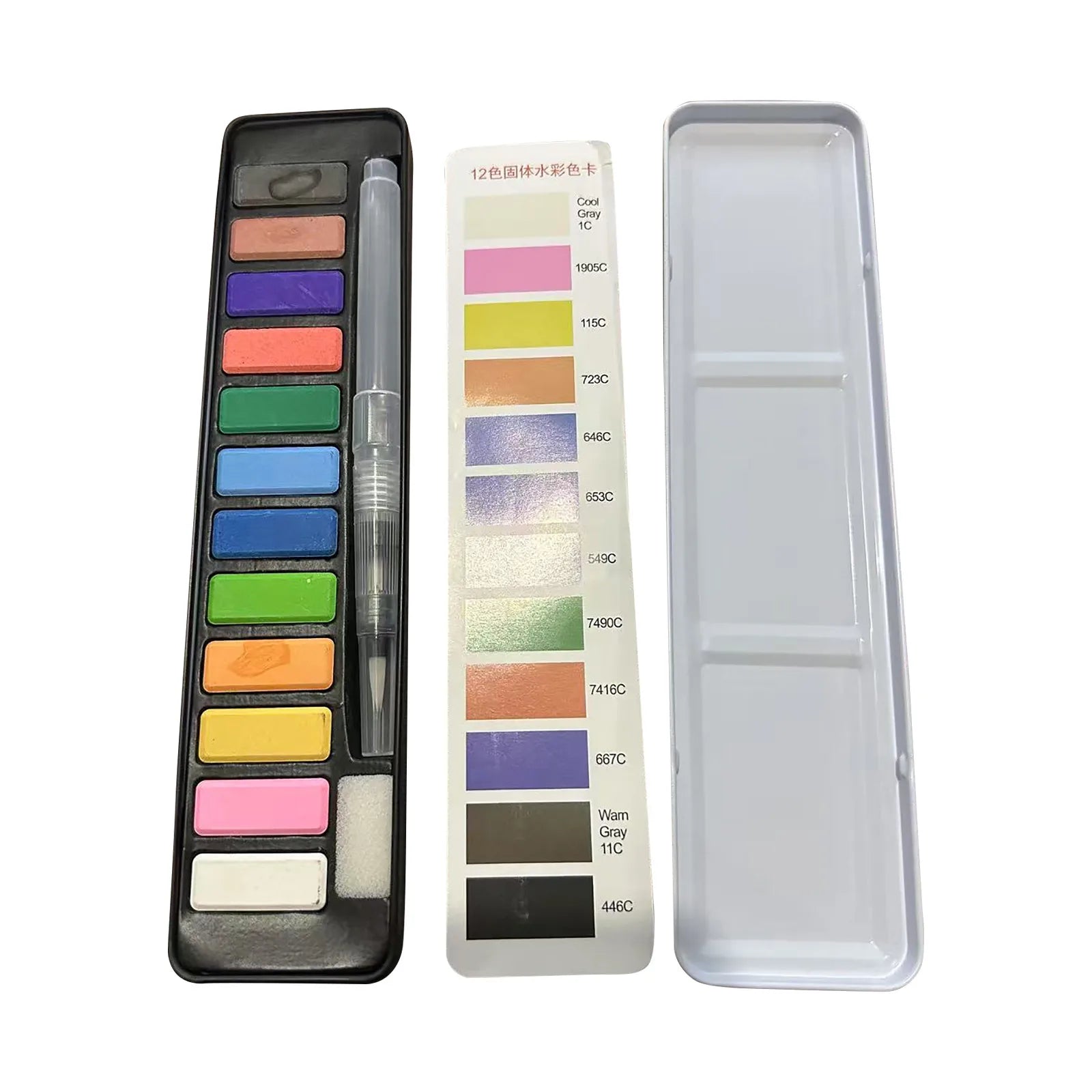 Mini Watercolor Paint Set Box Portable Lightweight Travel-Sized Moisturizing Palette for Painting and Sketching - Sun Studio