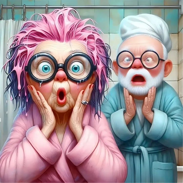 Feenstaub AB Cartoon Opa und Oma 5D DIY Diamantmalerei Kreuzstich Kunst Mosaik Vollstickerei Wohnkultur Geschenk für Kinder