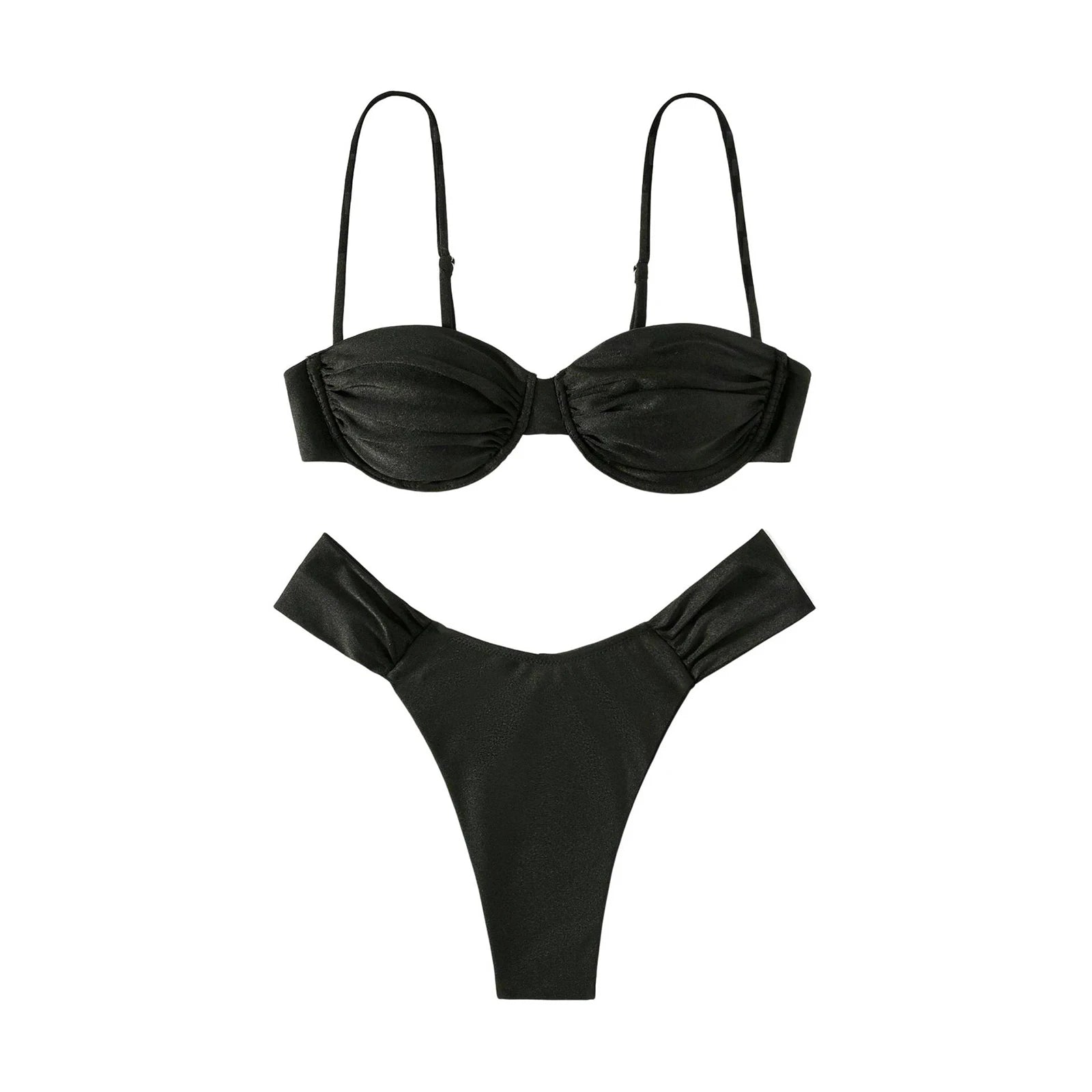Neuer Hot Sale Sexy Damen Push-Up Gepolsterter BH Bikini Set Falten Badeanzug Badebekleidung Schwimmen Strand Badeanzug Bikini Set