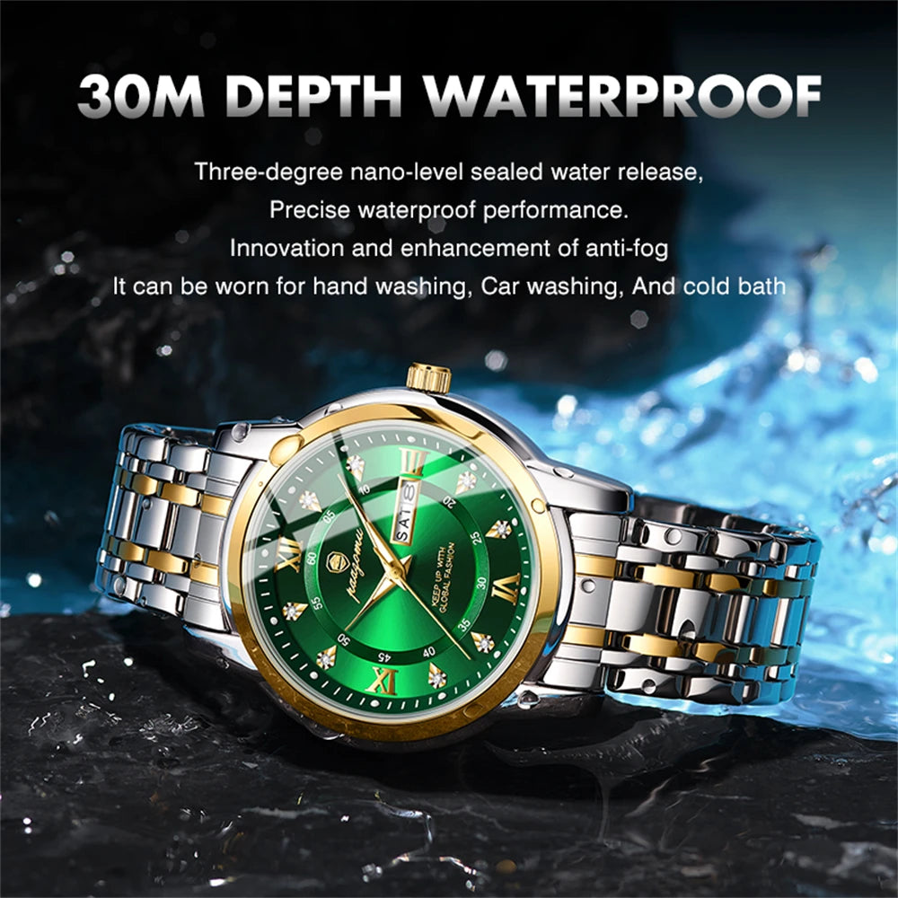PAAZOMU Classic Casual Quartz Watch Men Women Waterproof Luminous Dial Business Dress Wristwatch Comfortable Watches Male+Box - Sun Studio