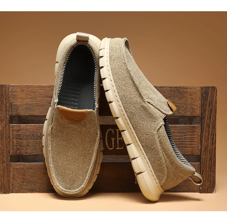 New Men Canvas Shoes Fashion Men's Casual Shoes Light Non-slip Loafer Washed Denim Flat shoes Outdoor Sneakers Vulcanized Shoes - Sun Studio