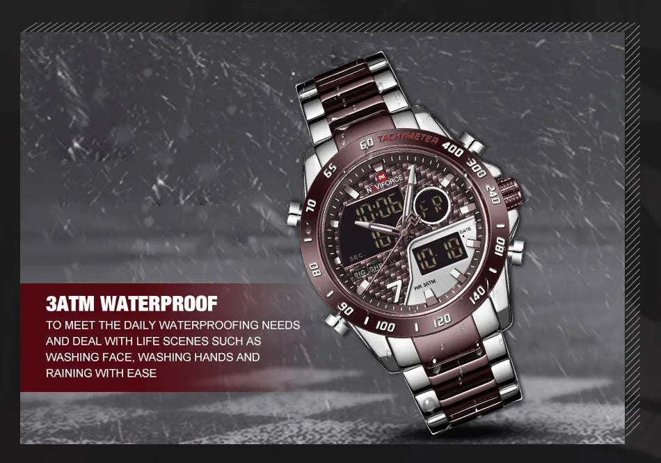 NAVIFORCE Men Digital Watch LED Sport Military Mens Quartz Wristwatch Male Luminous Waterproof Clock Watches Relogio Masculino - Sun Studio