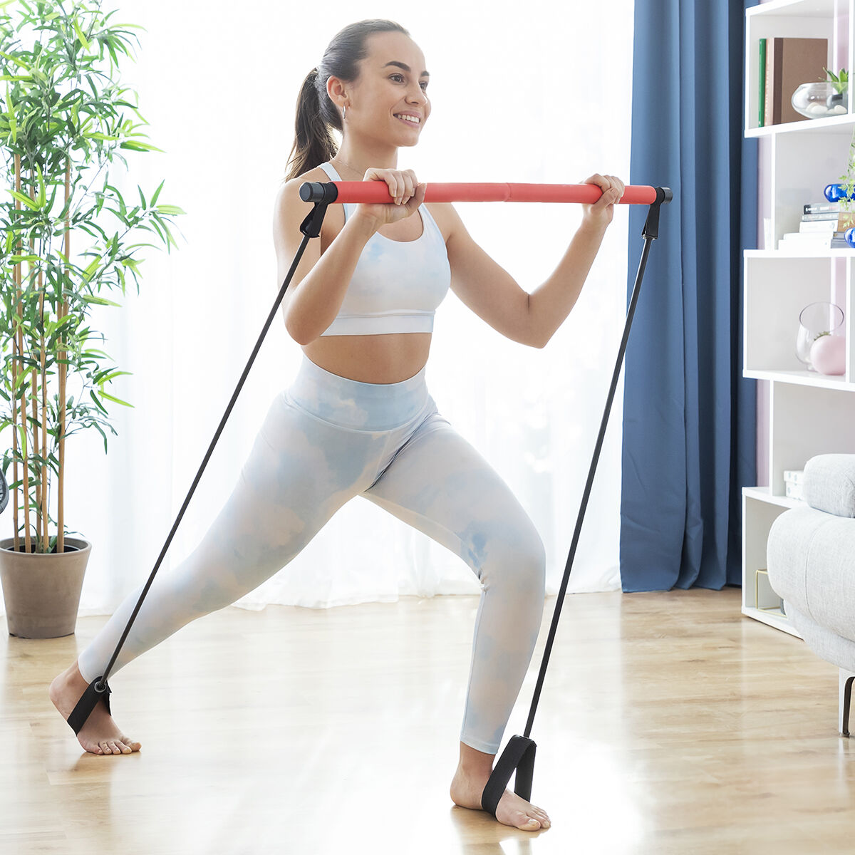 Fitness Bar with Resistance Bands and Exercise Guide Resibar - Sun Studio