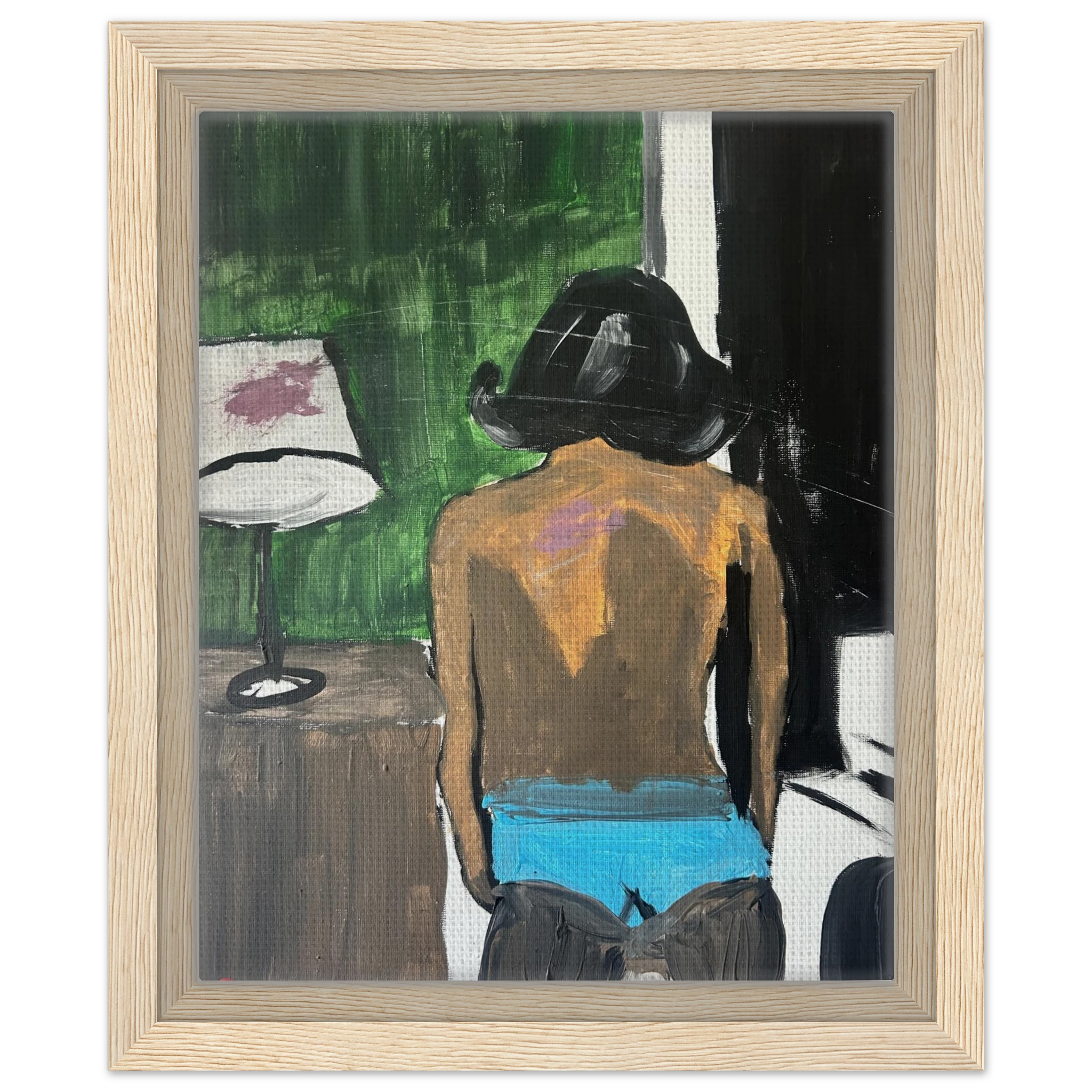 Woman Standing in a Room Minimalist Fine Art Poster – Premium Matte Wall Decor - Sun Studio