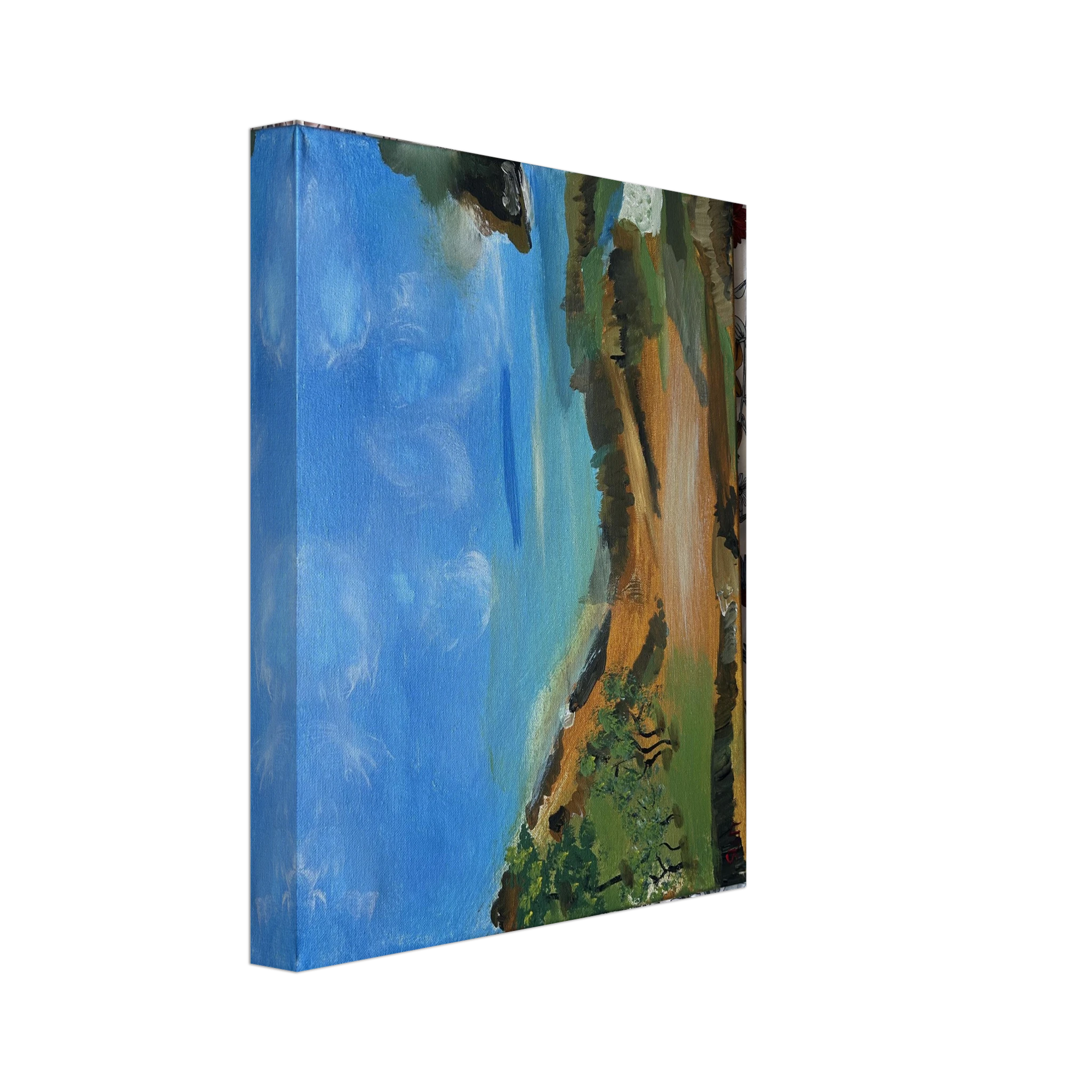 Serenity Cliffside Canvas Hand-Painted Landscape Art - Canvas - Sun Studio